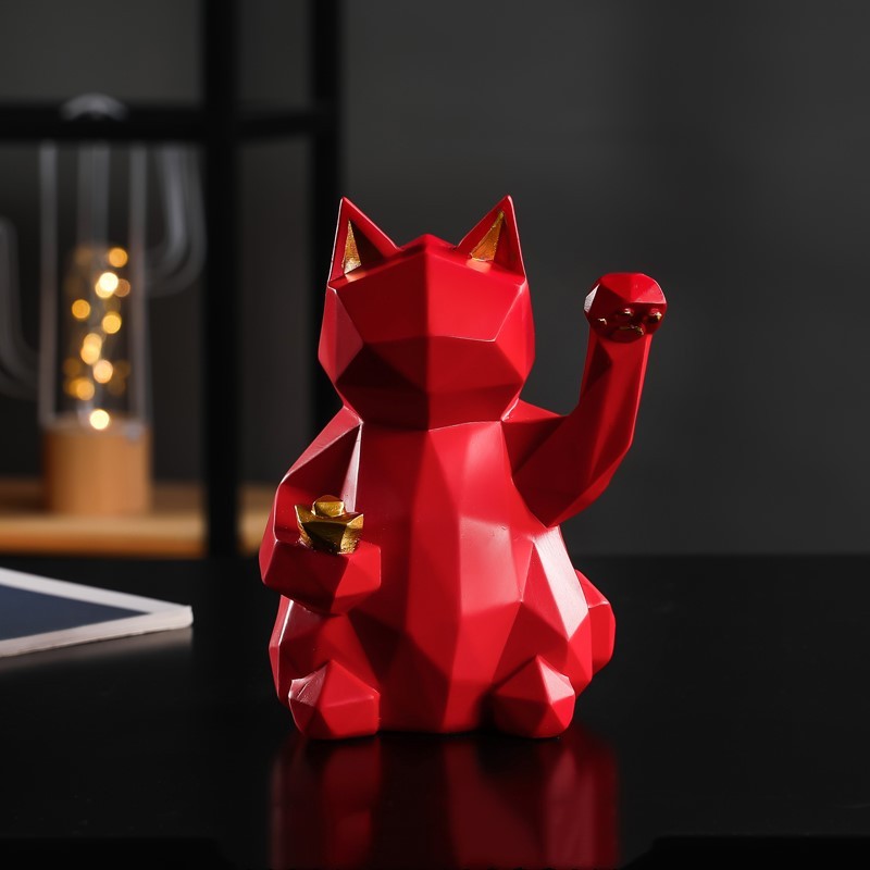 Creative geometric lucky cat ornaments