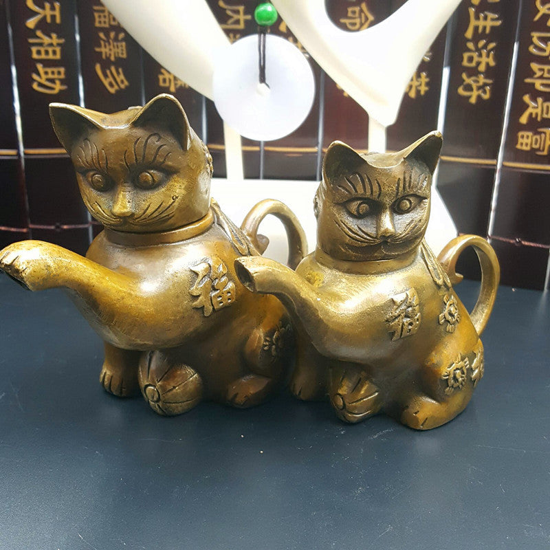 Lucky cat pot teapot home decoration craft gift