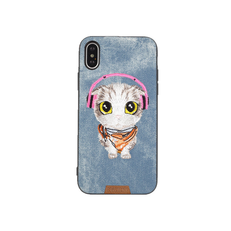 Nimmy Embroidery Phone Case Cat Cartoon Protective Cover