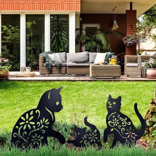 Cat Silhouette Metal Silhouette Art Yard Decoration