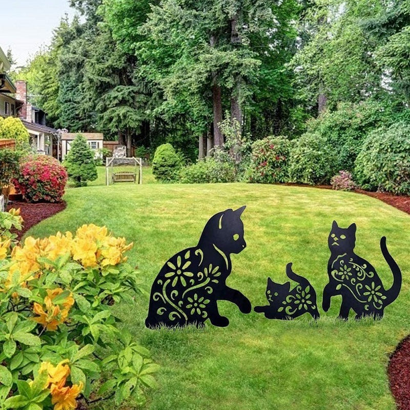 Cat Silhouette Metal Silhouette Art Yard Decoration