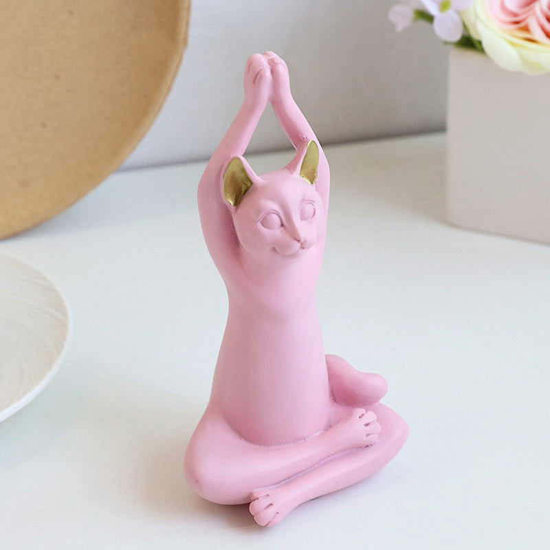 Modern Yoga Cat Cute Combination Set Creative Home