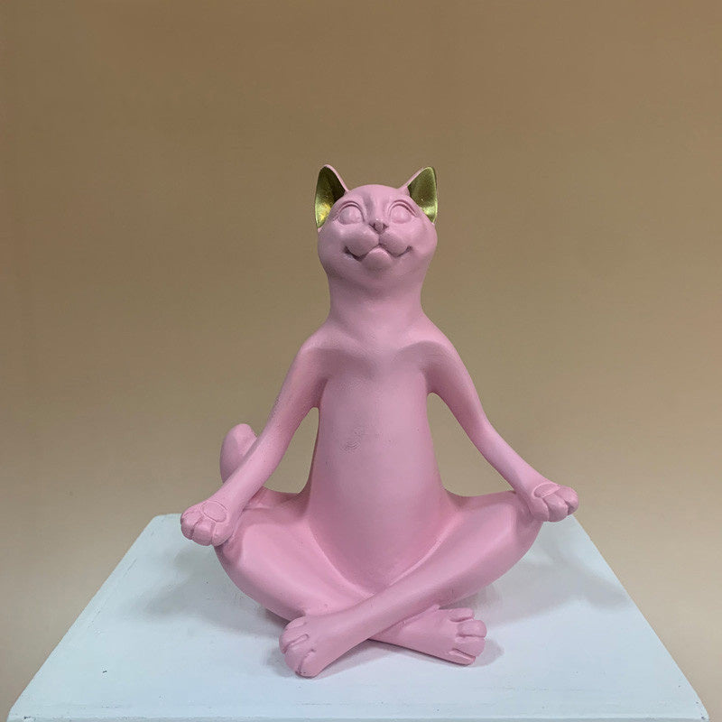 Modern Yoga Cat Cute Combination Set Creative Home