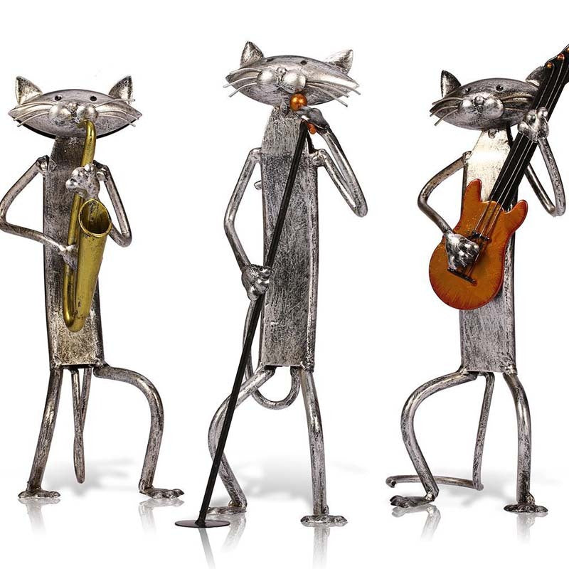 Home Decoration Iron Art Music Cat Artwork