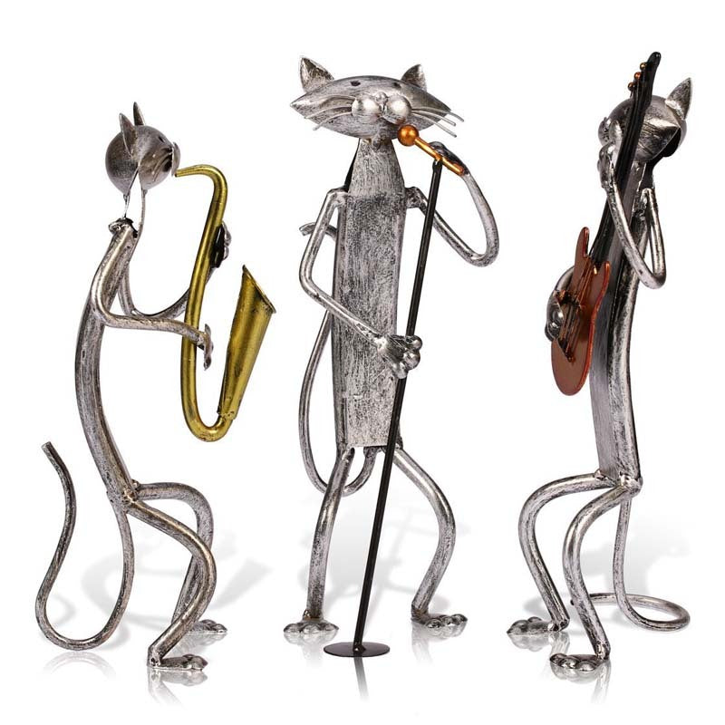 Home Decoration Iron Art Music Cat Artwork