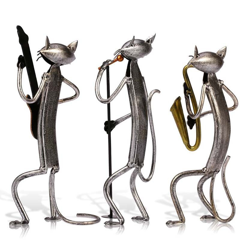 Home Decoration Iron Art Music Cat Artwork