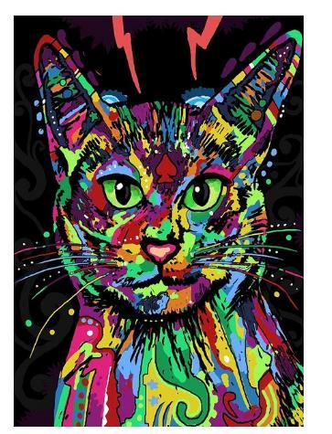 RUOPOTY Frame Cat Diy Painting By Numbers Animals