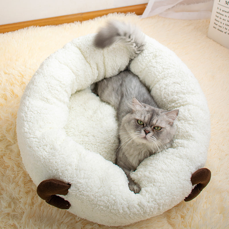 Lamb Wool Cat Litter Round Deep Sleep Pet Litter