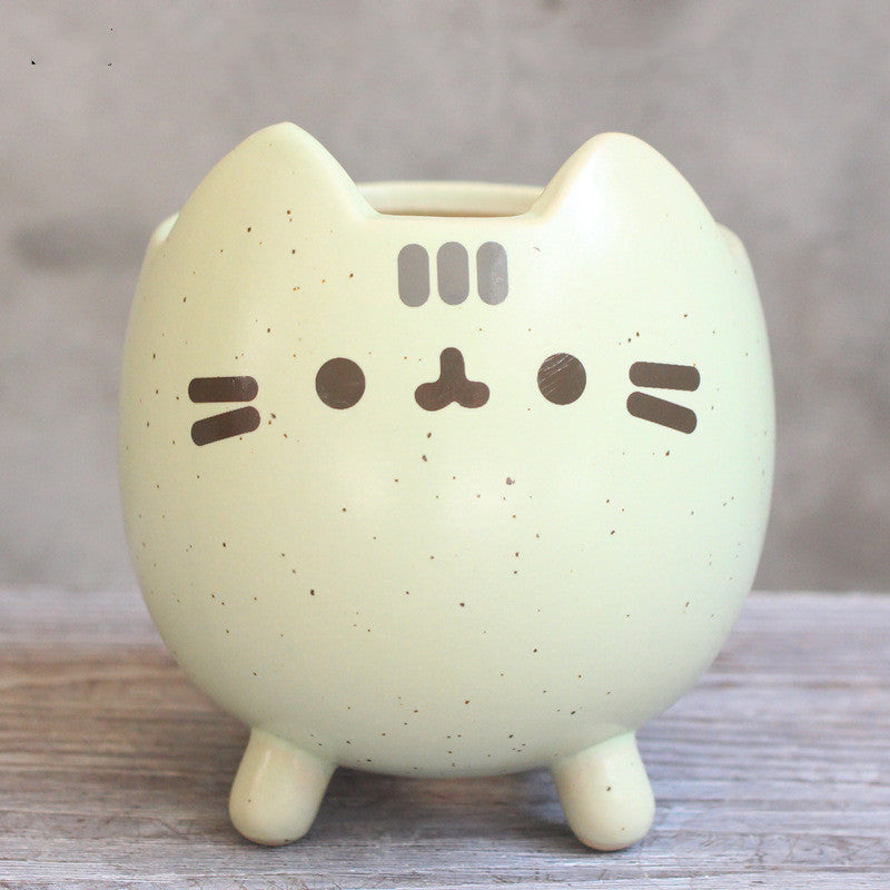 Succulent Flower Pot Cute Cat Animal Cartoon