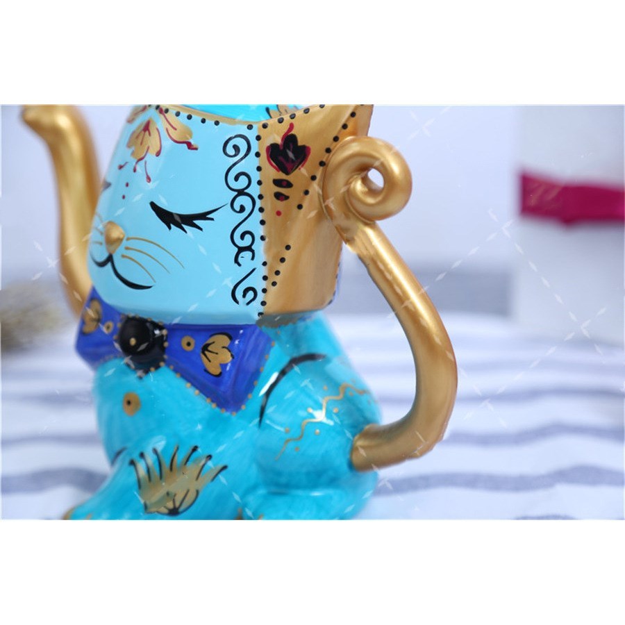 High Temperature Hand Color Cute Cat Teapot