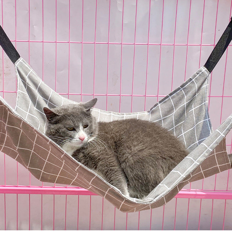 Summer Linen Cat Cage Adjustable Hammock