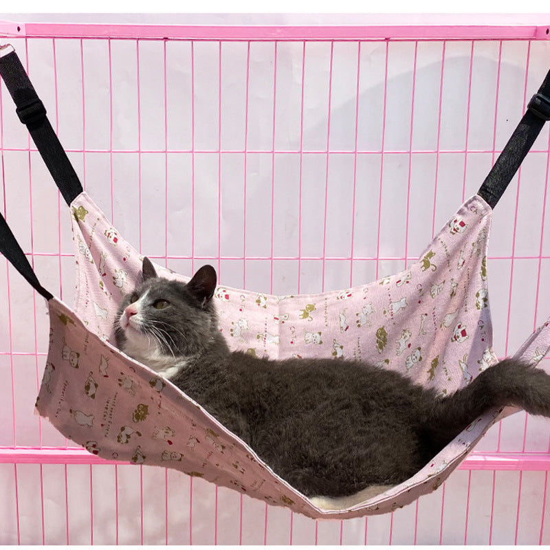 Summer Linen Cat Cage Adjustable Hammock