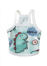 Spring and summer new pet vest full of cute little dinosaur cat / dog clothes