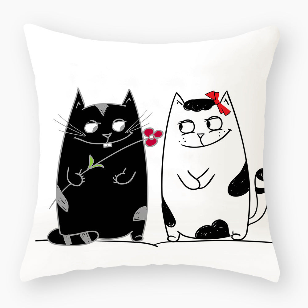 Fashionable Cute Cat Light Peach Skin Pillowcase