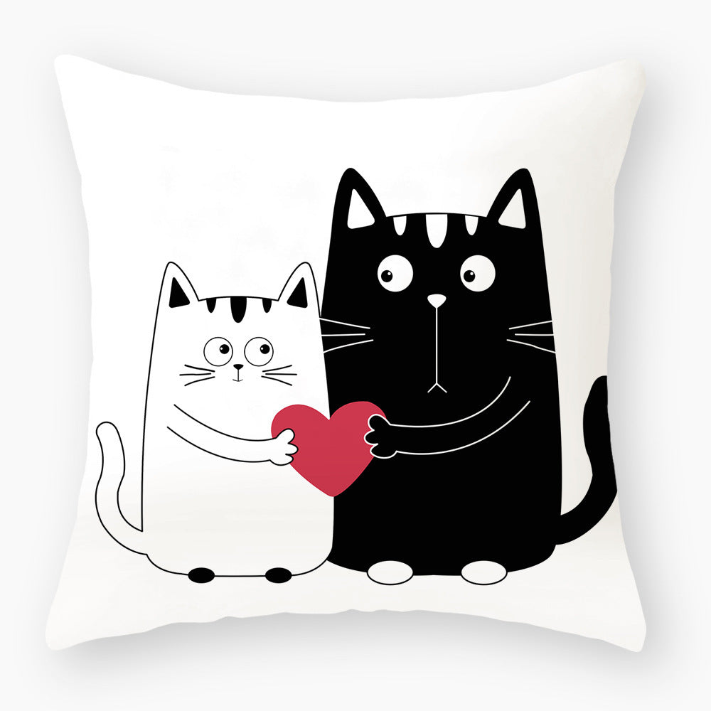 Fashionable Cute Cat Light Peach Skin Pillowcase