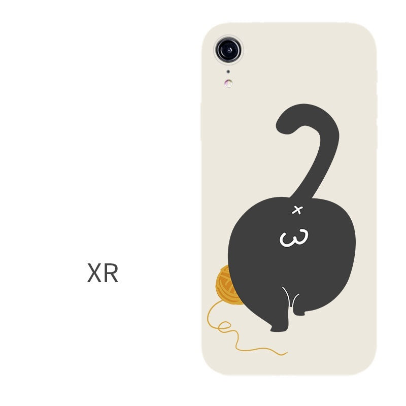 Compatible with Apple , Silicone All-Inclusive Butt Cat Phone Case