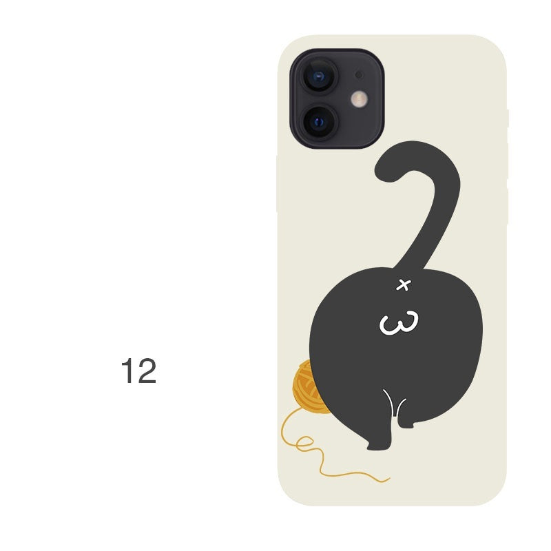 Compatible with Apple , Silicone All-Inclusive Butt Cat Phone Case