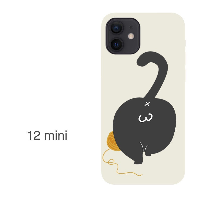 Compatible with Apple , Silicone All-Inclusive Butt Cat Phone Case