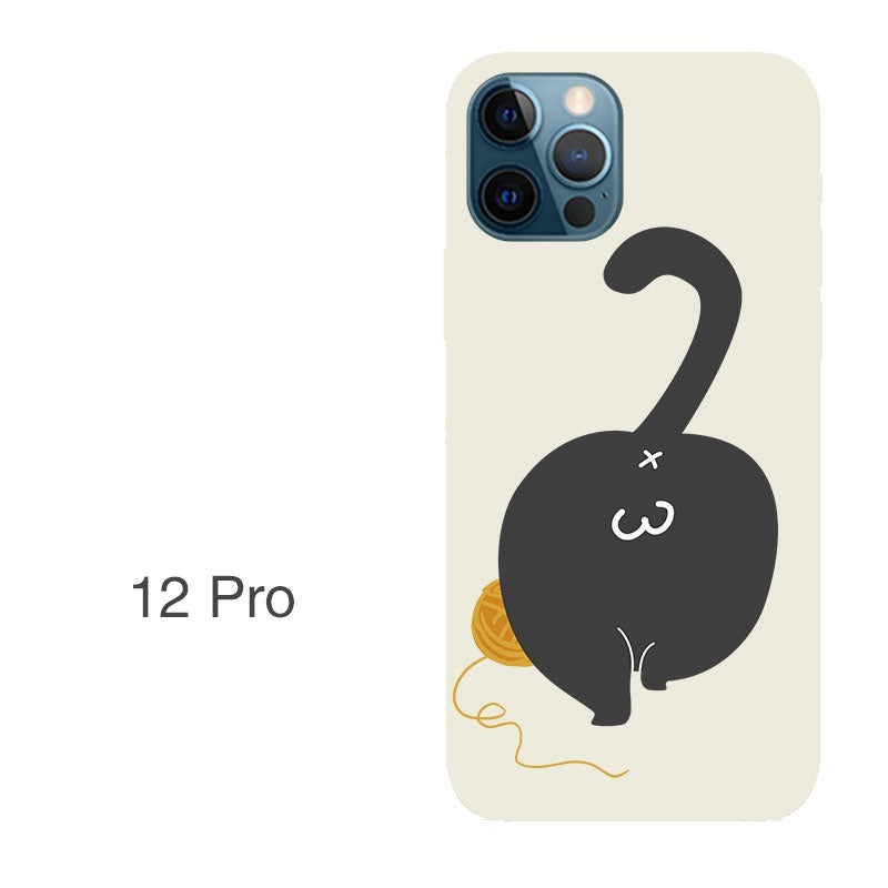 Compatible with Apple , Silicone All-Inclusive Butt Cat Phone Case