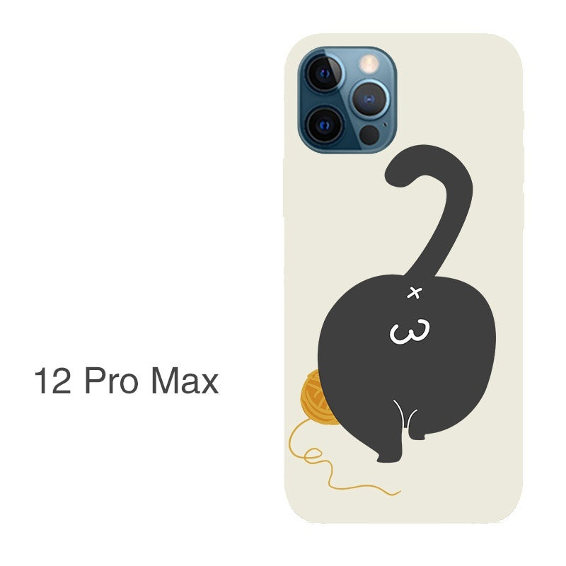 Compatible with Apple , Silicone All-Inclusive Butt Cat Phone Case