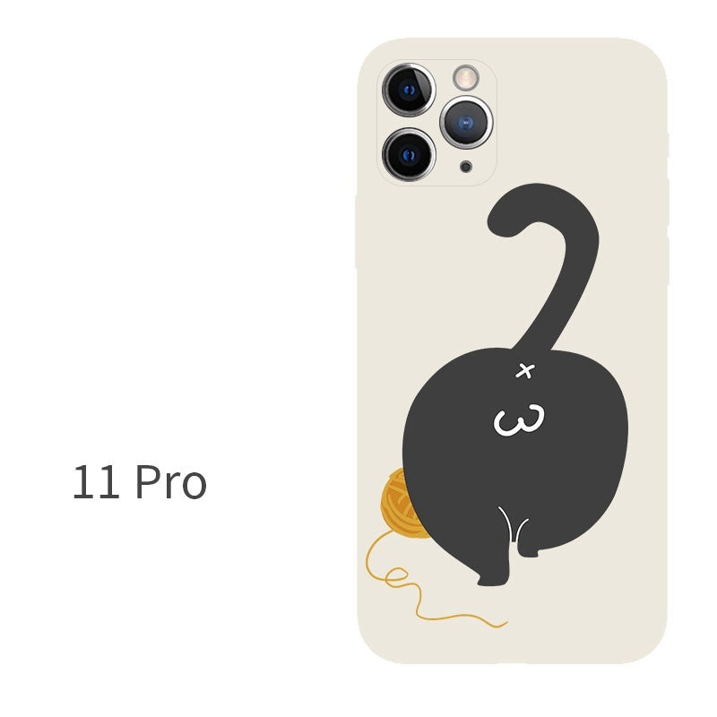 Compatible with Apple , Silicone All-Inclusive Butt Cat Phone Case