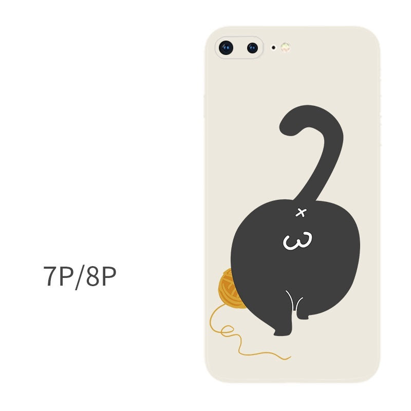 Compatible with Apple , Silicone All-Inclusive Butt Cat Phone Case