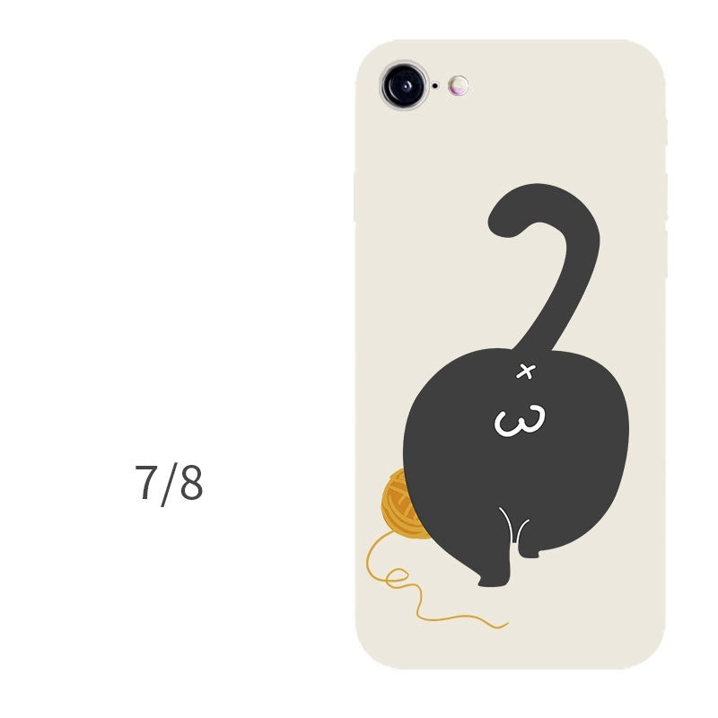 Compatible with Apple , Silicone All-Inclusive Butt Cat Phone Case