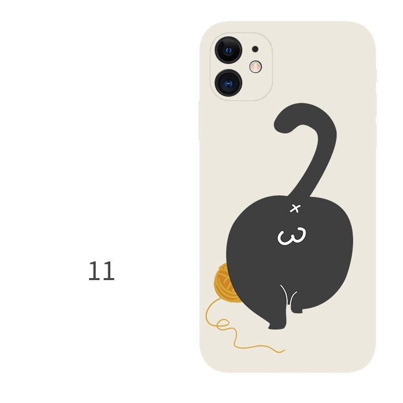 Compatible with Apple , Silicone All-Inclusive Butt Cat Phone Case