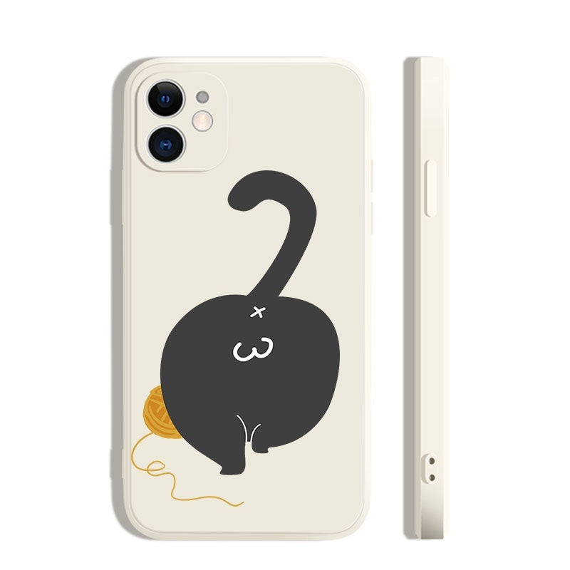 Compatible with Apple , Silicone All-Inclusive Butt Cat Phone Case