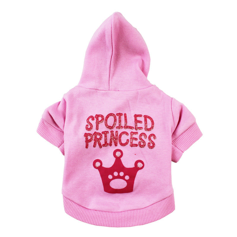 Pink Princess Hooded Cat Puppy Dog Clothes