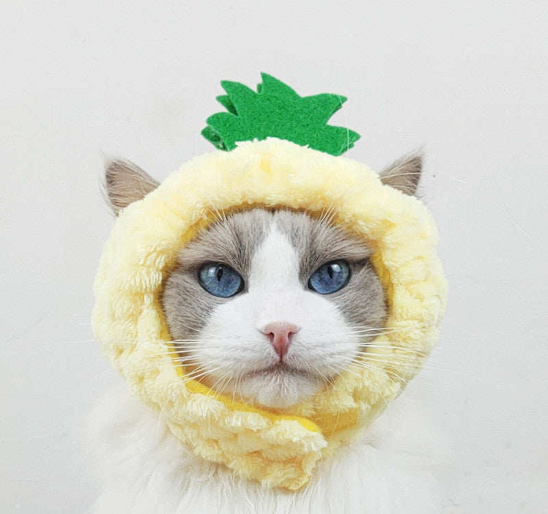 Cute Pineapple Cat Hat Warm Puppet Headdress