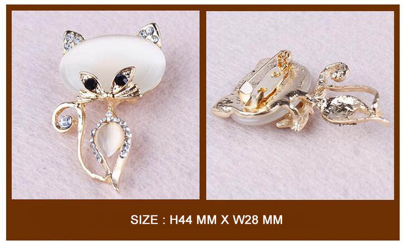 High-end Jewelry Wholesale Alloy Crystal Fashion Cat Eye Kitten Brooch