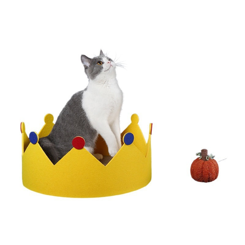 New Felt Corrugated Paper Crown Round Cat Litter