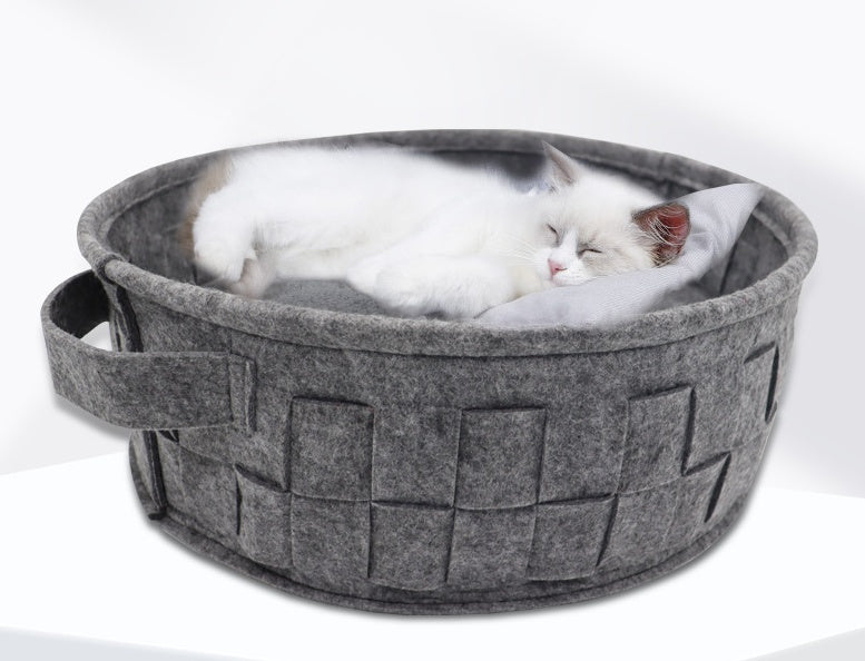 Removable And Washable Round Felt Cat Litter For All Seasons