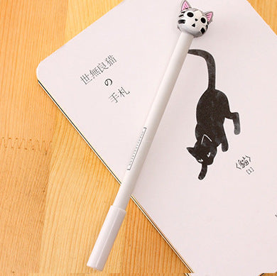 Cartoon Cheese Cat Gel Pen Emoticon Cat Water-Based Pen Middle School Student Pen