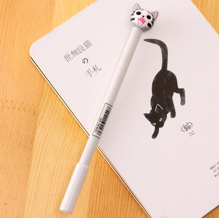 Cartoon Cheese Cat Gel Pen Emoticon Cat Water-Based Pen Middle School Student Pen