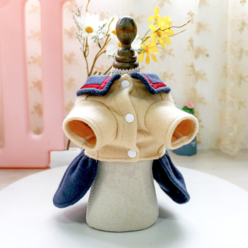 Dog Cat Clothes Cute Cat Cat Costume Navy Blue Bow Student Princess Skirt