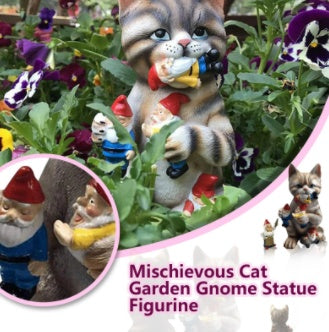 Evil Cat Garden Resin Statue Art Ornament Decoration