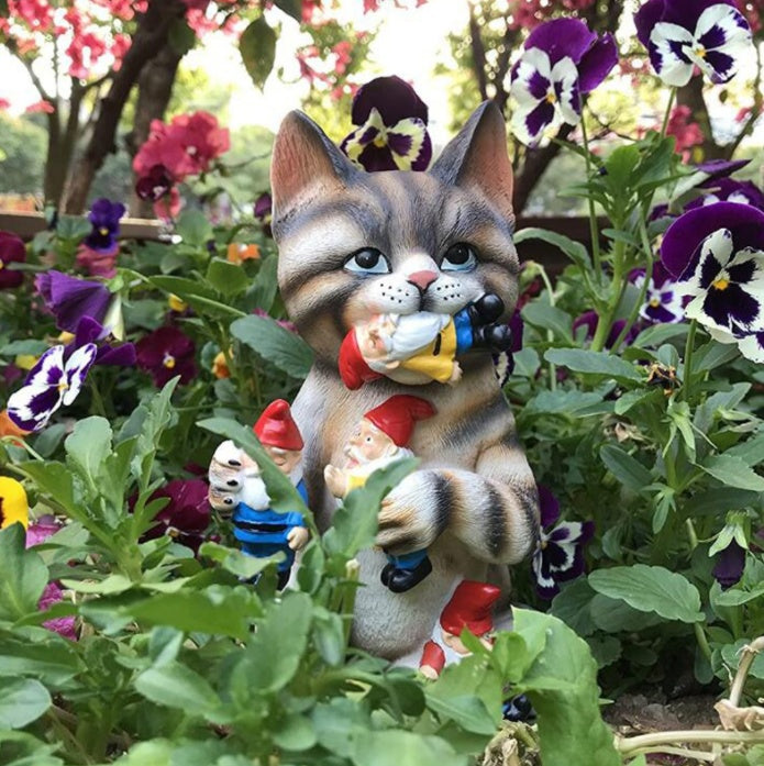 Evil Cat Garden Resin Statue Art Ornament Decoration