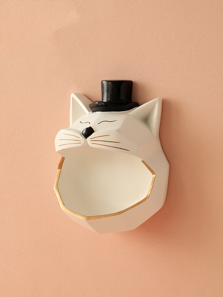 Big Mouth Cat Hole Free Adhesive Wall Mounted Storage Box Wall Mounted Key Storage Shelf