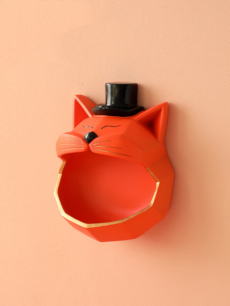 Big Mouth Cat Hole Free Adhesive Wall Mounted Storage Box Wall Mounted Key Storage Shelf