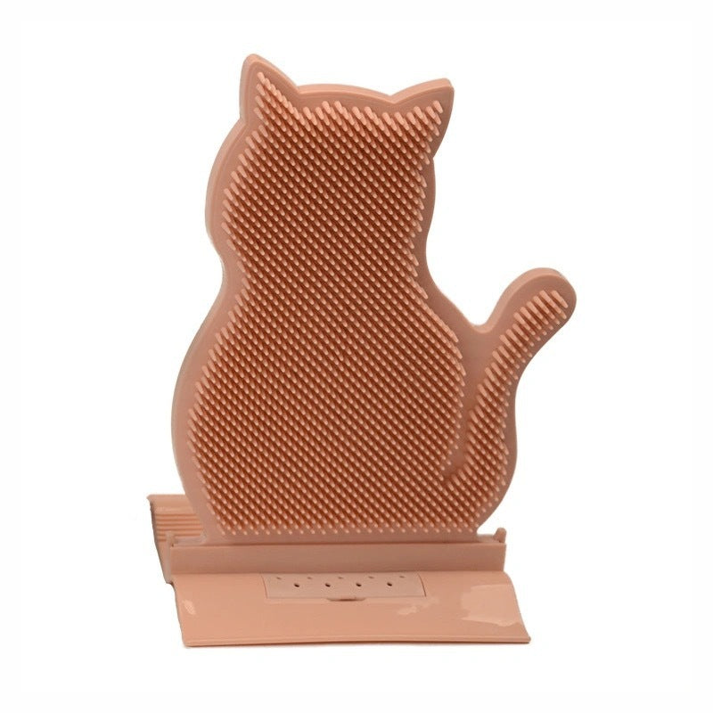 Cat Self Massage Brush Grooming Toy with Catnip Wall Corner Cat Self Groomer Shed Hair Removal Comb Cat Itching Brush Massage