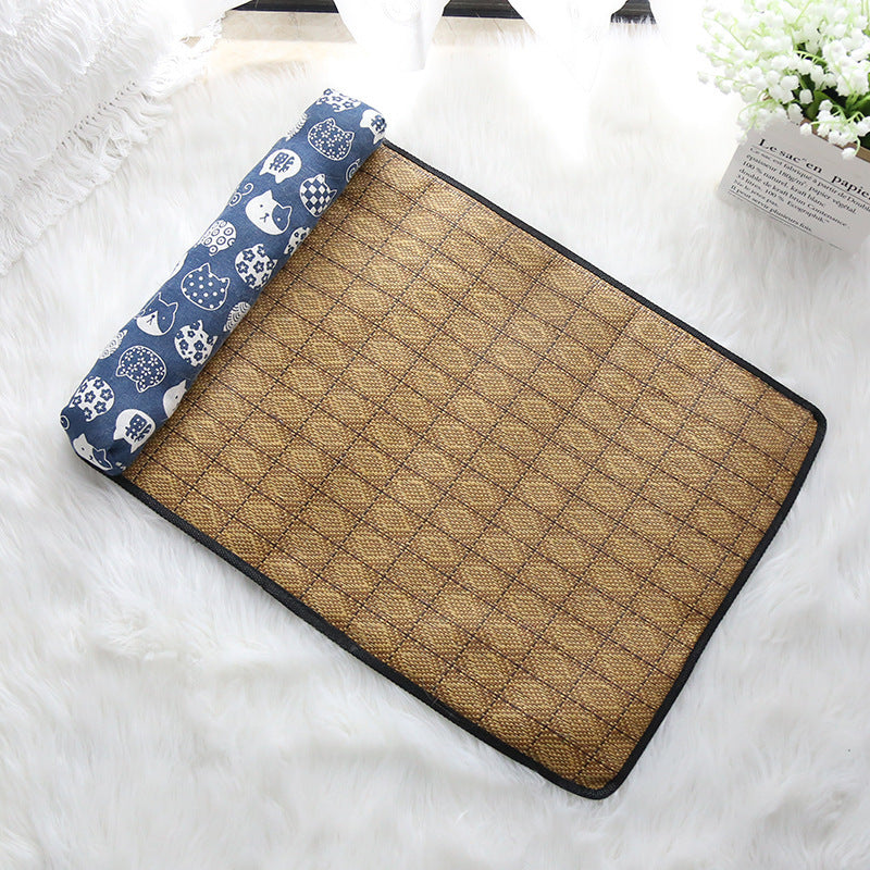 Summer Rattan Pet Mat Pillow Cushion Cooling Cat Litter Mat Ice Pad