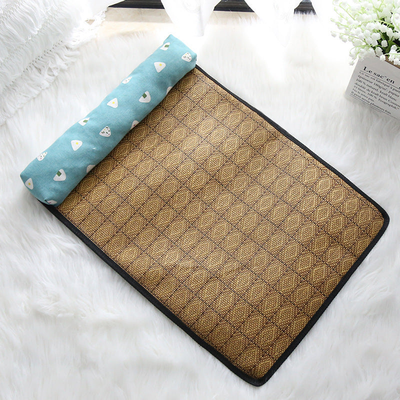 Summer Rattan Pet Mat Pillow Cushion Cooling Cat Litter Mat Ice Pad