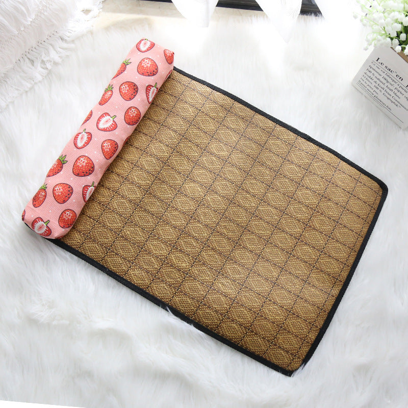 Summer Rattan Pet Mat Pillow Cushion Cooling Cat Litter Mat Ice Pad