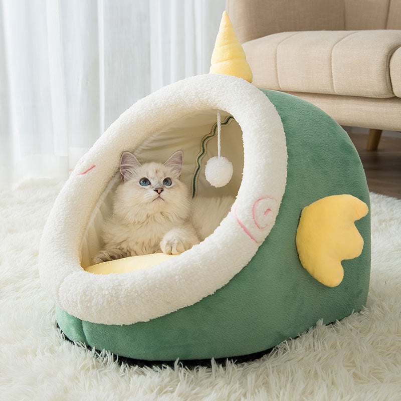 Animal-Shaped Cat Litter, Cute Semi-Enclosed, Keep Warm In Autumn And Winter