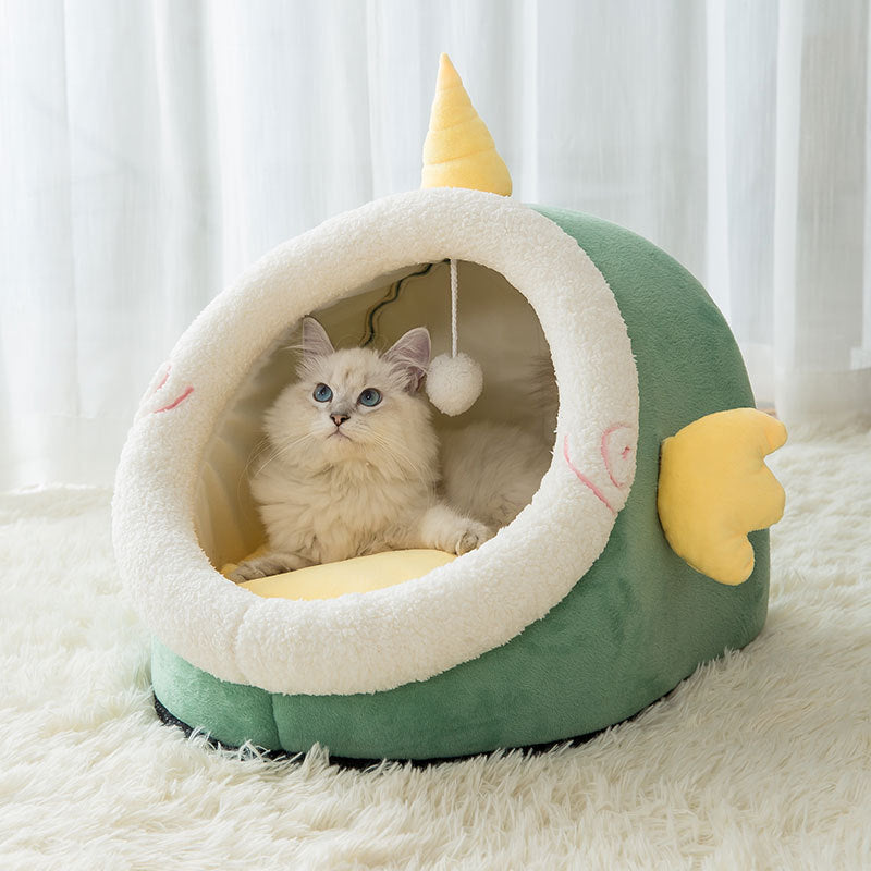 Animal-Shaped Cat Litter, Cute Semi-Enclosed, Keep Warm In Autumn And Winter