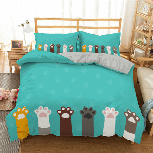 Cartoon Cat 3D HD Digital Printing Quilt Cover