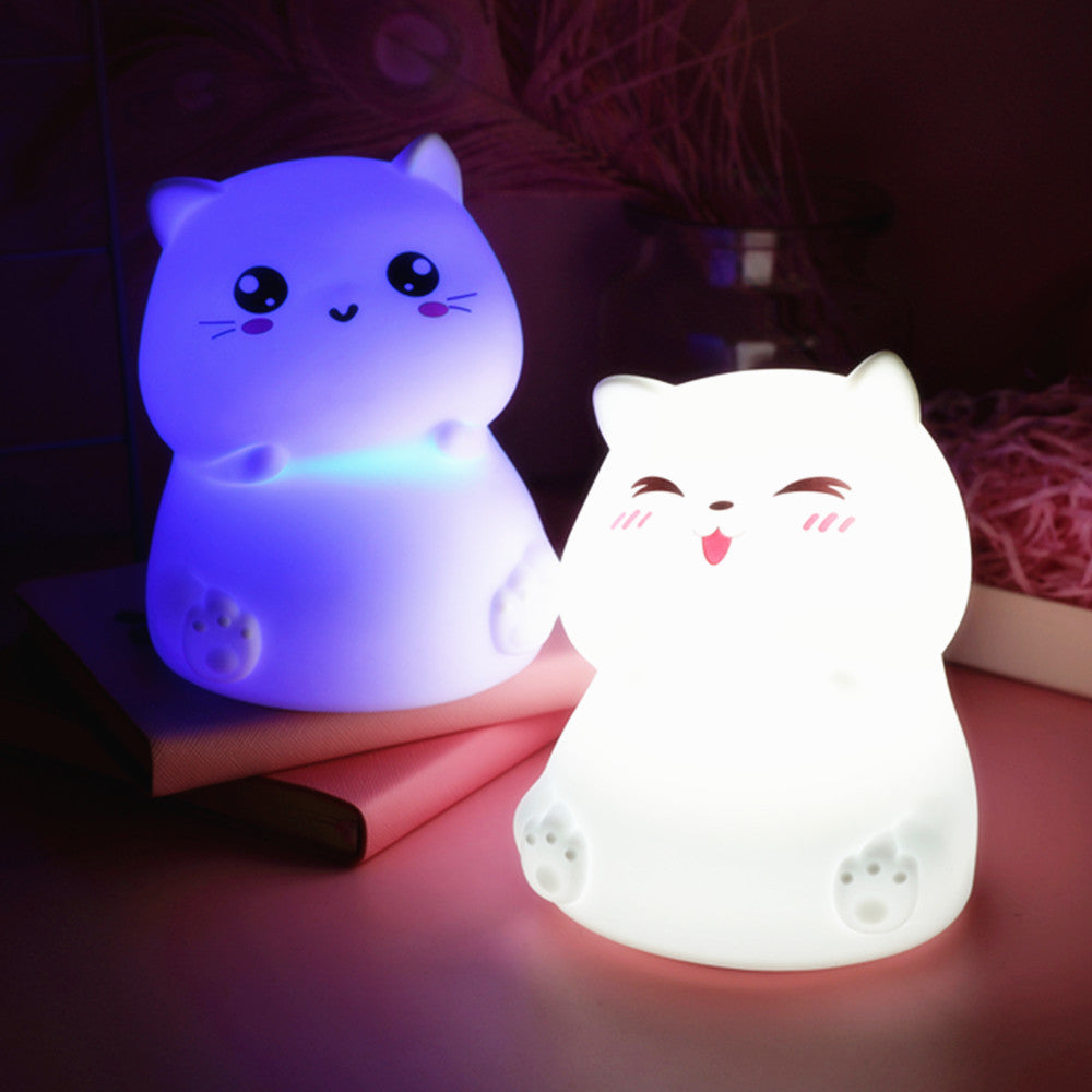 New Coffee Cat Silicone Pat Light