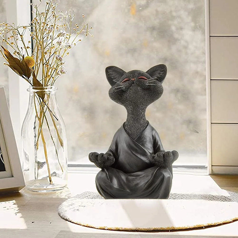 Cat Meditating Cat Crafts Meditation Cat Creative Home Garden Decoration Ornaments